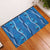 Hawaii Maile Lei Rubber Doormat With Blue Monstera Pattern
