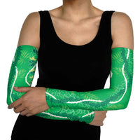 Hawaii Maile Lei Arm Sleeves With Green Monstera Pattern LT05 - Polynesian Pride