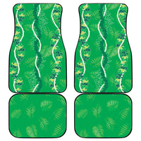 Hawaii Maile Lei Car Mats With Green Monstera Pattern