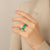 Hawaii Maile Lei Classic Ring With Green Monstera Pattern - Polynesian Pride