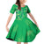Hawaii Maile Lei Family Matching Off Shoulder Short Dress and Hawaiian Shirt With Green Monstera Pattern