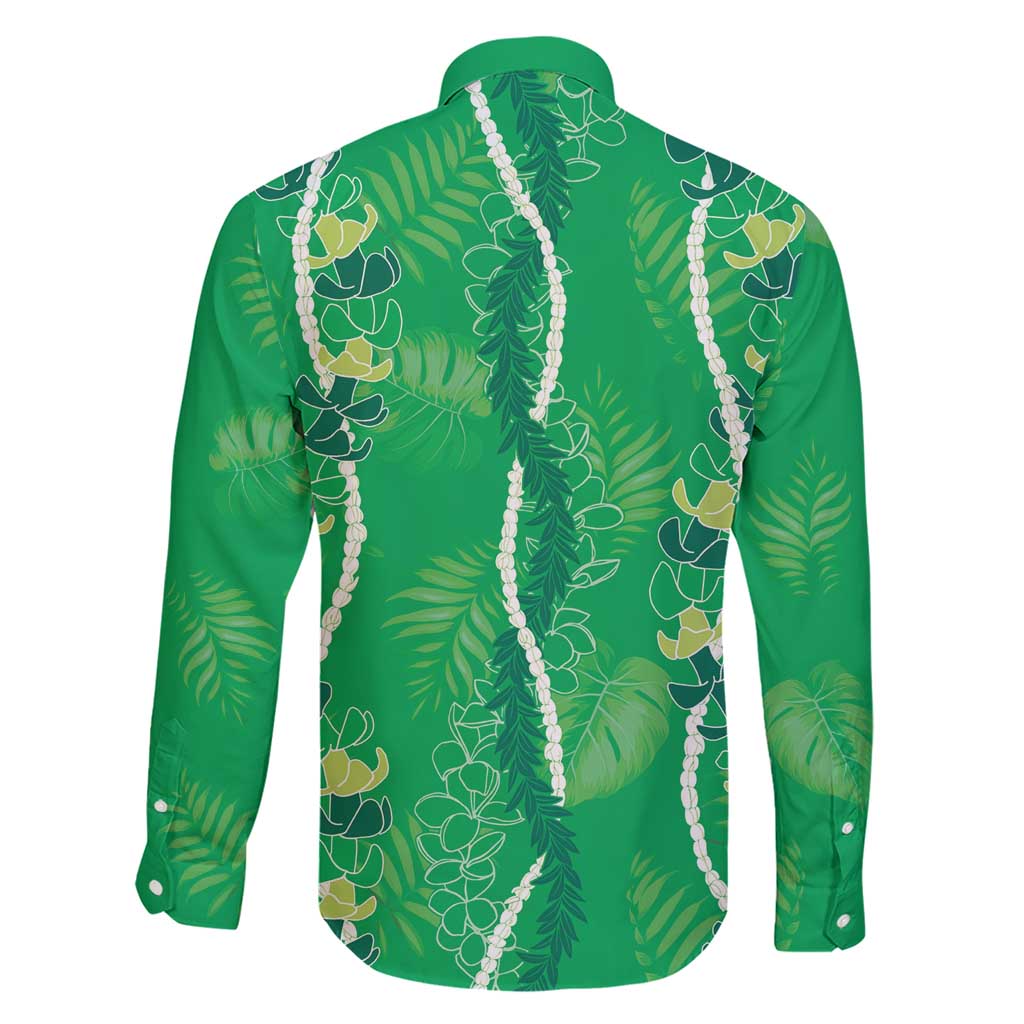 Hawaii Maile Lei Family Matching Short Sleeve Bodycon Dress and Hawaiian Shirt With Green Monstera Pattern LT05 - Polynesian Pride