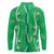 Hawaii Maile Lei Long Sleeve Polo Shirt With Green Monstera Pattern
