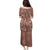 Hawaii Maile Lei Family Matching Puletasi and Hawaiian Shirt With Brown Monstera Pattern