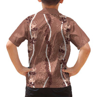 Hawaii Maile Lei Family Matching Short Sleeve Bodycon Dress and Hawaiian Shirt With Brown Monstera Pattern LT05 - Polynesian Pride