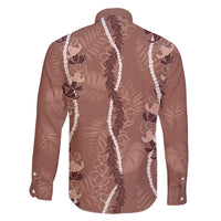 Hawaii Maile Lei Family Matching Short Sleeve Bodycon Dress and Hawaiian Shirt With Brown Monstera Pattern LT05 - Polynesian Pride