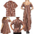 Hawaii Maile Lei Family Matching Summer Maxi Dress and Hawaiian Shirt With Brown Monstera Pattern