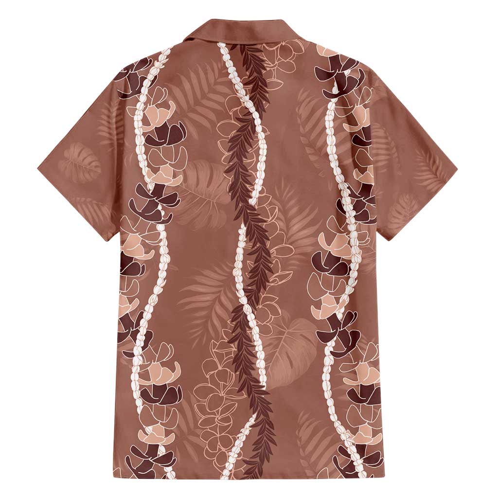 Hawaii Maile Lei Family Matching Summer Maxi Dress and Hawaiian Shirt With Brown Monstera Pattern LT05 - Polynesian Pride