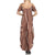 Hawaii Maile Lei Family Matching Summer Maxi Dress and Hawaiian Shirt With Brown Monstera Pattern