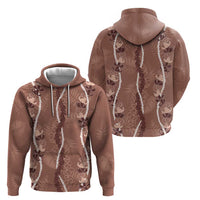 Hawaii Maile Lei Hoodie With Brown Monstera Pattern