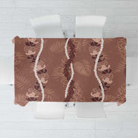 Hawaii Maile Lei Tablecloth With Brown Monstera Pattern