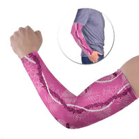 Hawaii Maile Lei Arm Sleeves With Pink Monstera Pattern LT05 Set of 2 Pink - Polynesian Pride
