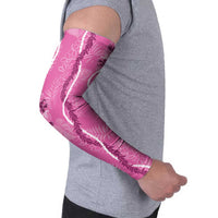 Hawaii Maile Lei Arm Sleeves With Pink Monstera Pattern LT05 - Polynesian Pride