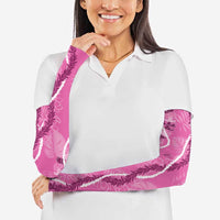 Hawaii Maile Lei Arm Sleeves With Pink Monstera Pattern LT05 - Polynesian Pride