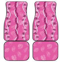 Hawaii Maile Lei Car Mats With Pink Monstera Pattern
