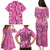 Hawaii Maile Lei Family Matching Puletasi and Hawaiian Shirt With Pink Monstera Pattern