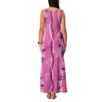 Hawaii Maile Lei Family Matching Tank Maxi Dress and Hawaiian Shirt - Pink Monstera Pattern LT05 - Polynesian Pride