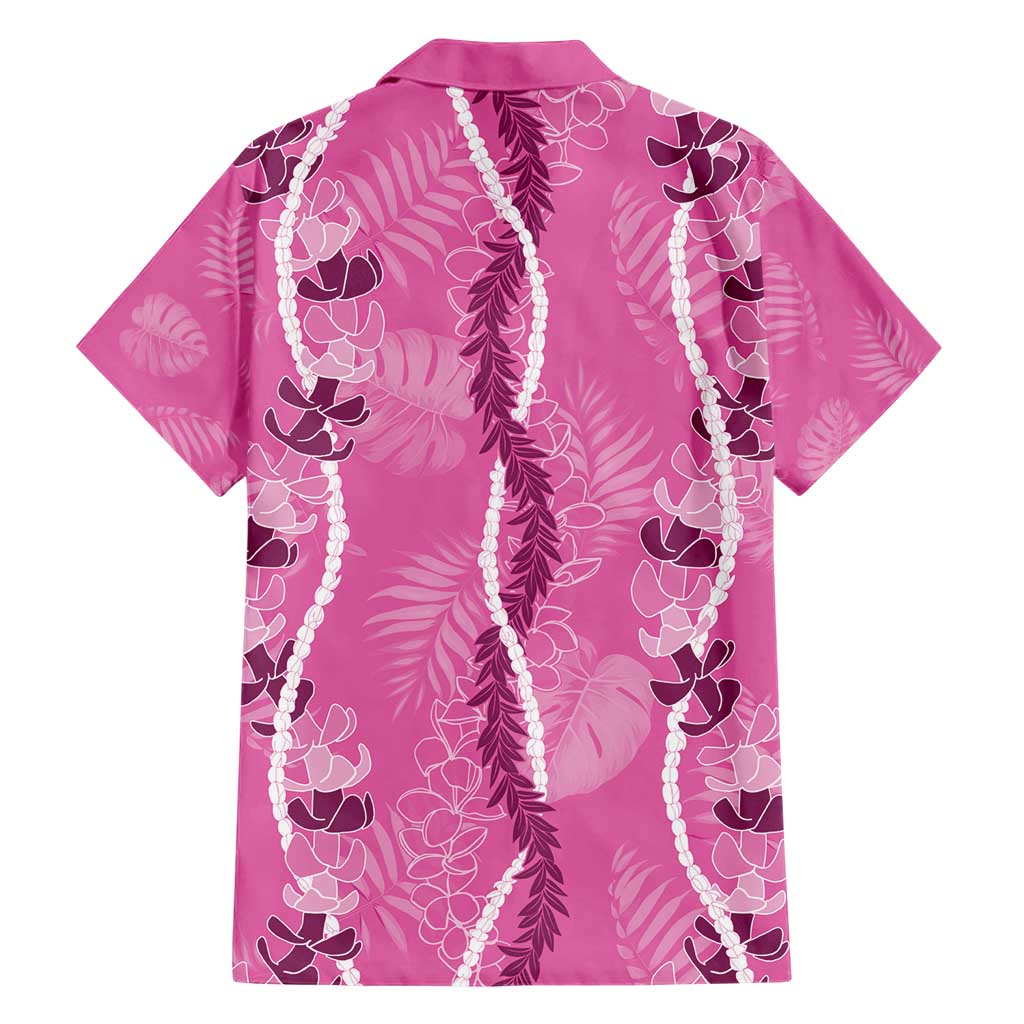 Hawaii Maile Lei Hawaiian Shirt With Pink Monstera Pattern