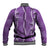Hawaii Maile Lei Baseball Jacket With Violet Monstera Pattern