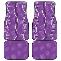 Hawaii Maile Lei Car Mats With Violet Monstera Pattern