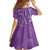 Hawaii Maile Lei Family Matching Puletasi and Hawaiian Shirt With Violet Monstera Pattern