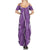 Hawaii Maile Lei Family Matching Summer Maxi Dress and Hawaiian Shirt With Violet Monstera Pattern