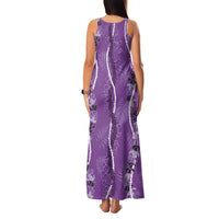 Hawaii Maile Lei Family Matching Tank Maxi Dress and Hawaiian Shirt With Violet Monstera Pattern LT05 - Polynesian Pride