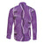 Hawaii Maile Lei Long Sleeve Button Shirt With Violet Monstera Pattern