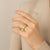Hawaii Maile Lei Classic Ring With Yellow Monstera Pattern - Polynesian Pride
