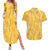 Hawaii Maile Lei Couples Matching Summer Maxi Dress and Hawaiian Shirt With Yellow Monstera Pattern