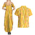 Hawaii Maile Lei Couples Matching Summer Maxi Dress and Hawaiian Shirt With Yellow Monstera Pattern