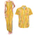 Hawaii Maile Lei Couples Matching Tank Maxi Dress and Hawaiian Shirt With Yellow Monstera Pattern