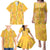 Hawaii Maile Lei Family Matching Puletasi and Hawaiian Shirt With Yellow Monstera Pattern