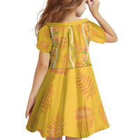 Hawaii Maile Lei Family Matching Short Sleeve Bodycon Dress and Hawaiian Shirt With Yellow Monstera Pattern LT05 - Polynesian Pride