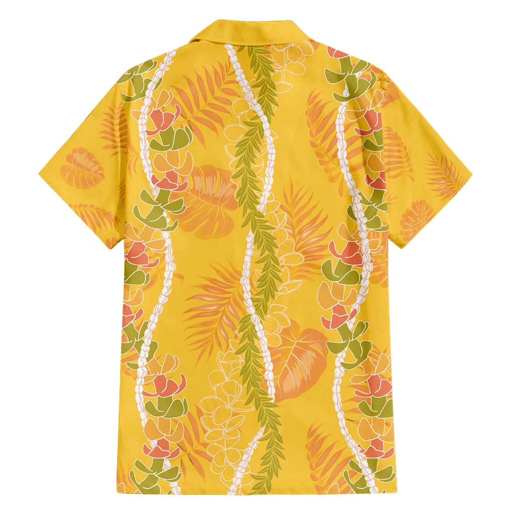 Hawaii Maile Lei Family Matching Summer Maxi Dress and Hawaiian Shirt With Yellow Monstera Pattern LT05 - Polynesian Pride
