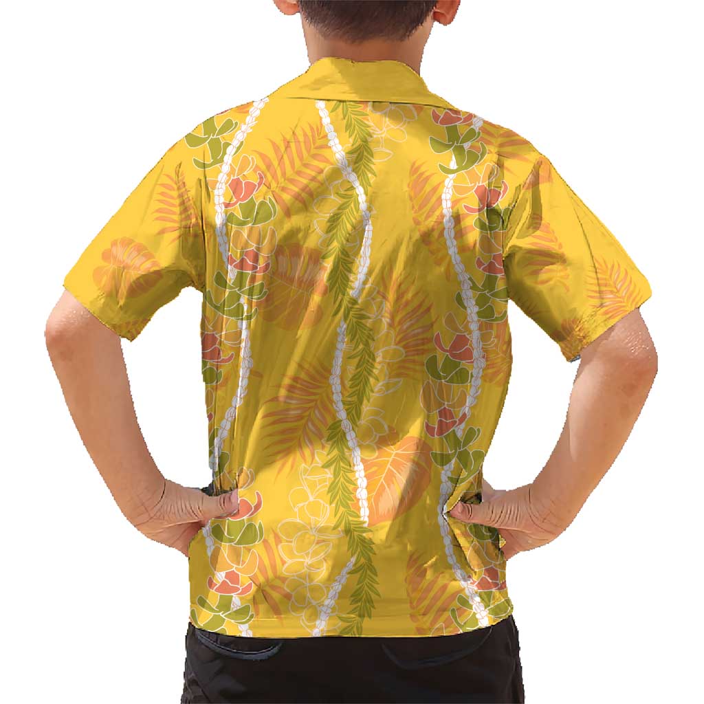 Hawaii Maile Lei Hawaiian Shirt With Yellow Monstera Pattern