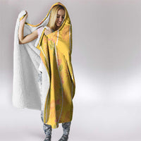 Hawaii Maile Lei Hooded Blanket With Yellow Monstera Pattern