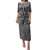 Hawaii Maile Lei Family Matching Puletasi and Hawaiian Shirt With Gray Monstera Pattern