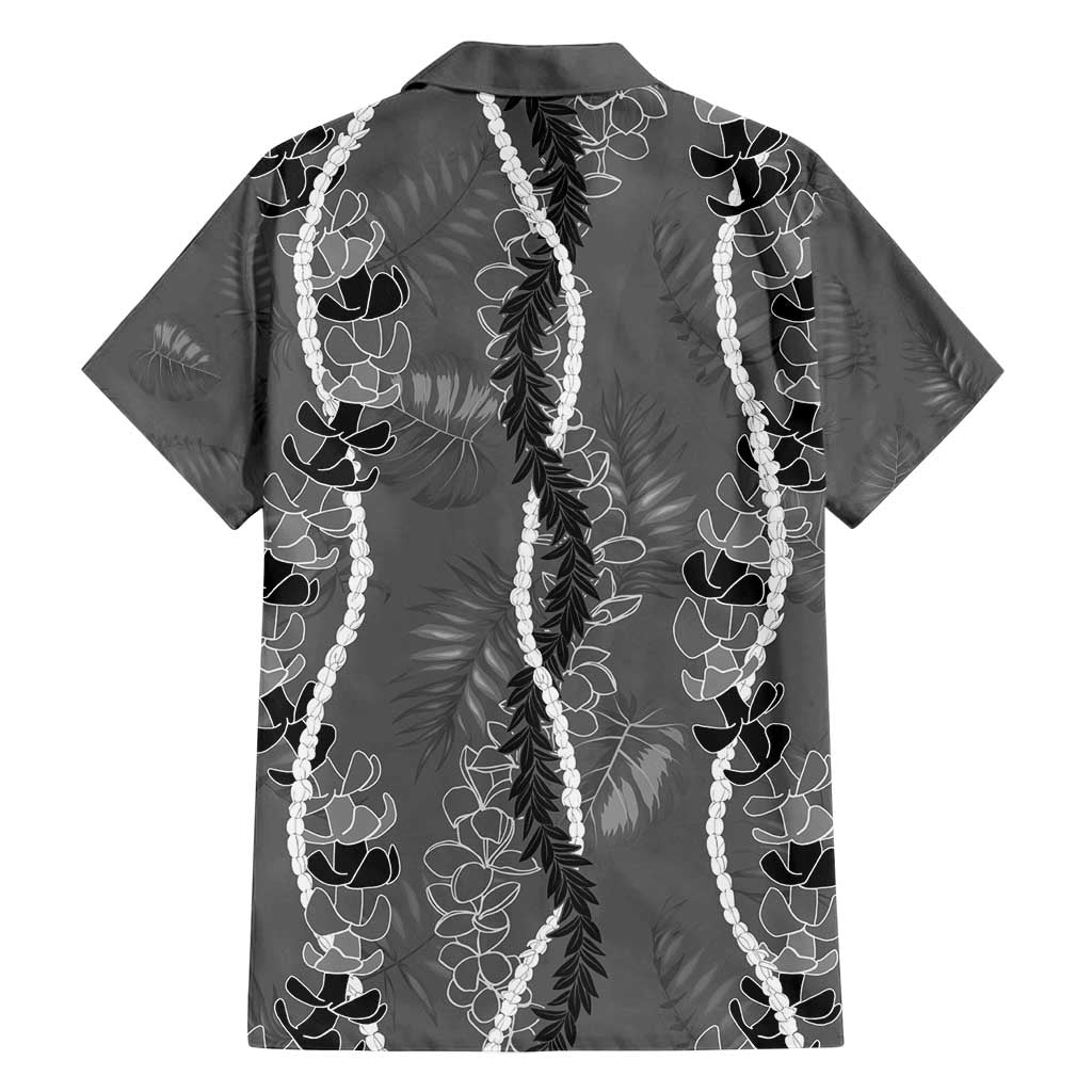 Hawaii Maile Lei Family Matching Summer Maxi Dress and Hawaiian Shirt With Gray Monstera Pattern LT05 - Polynesian Pride