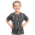 Hawaii Maile Lei Kid T Shirt With Gray Monstera Pattern