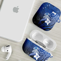 Polynesia Hammerhead Shark AirPods Case Blue Tribal Pattern With Plumeria - Polynesian Pride