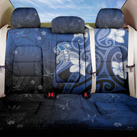 Polynesia Hammerhead Shark Back Car Seat Cover Blue Tribal Pattern With Plumeria - Polynesian Pride