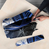 Polynesia Hammerhead Shark Umbrella Blue Tribal Pattern With Plumeria - Polynesian Pride