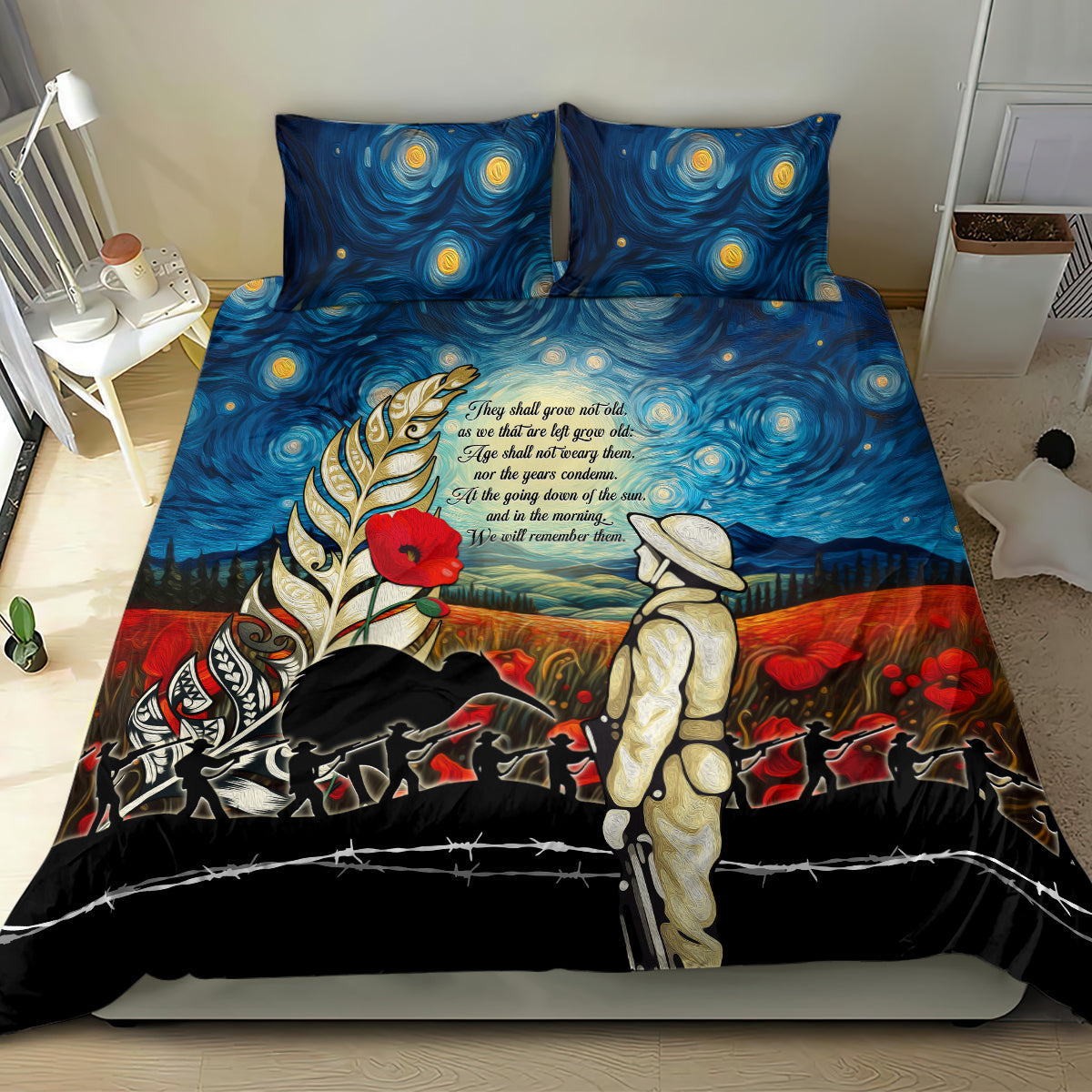 Kei Wareware Tatou New Zealand ANZAC Day Bedding Set Starry Night Inspo Style