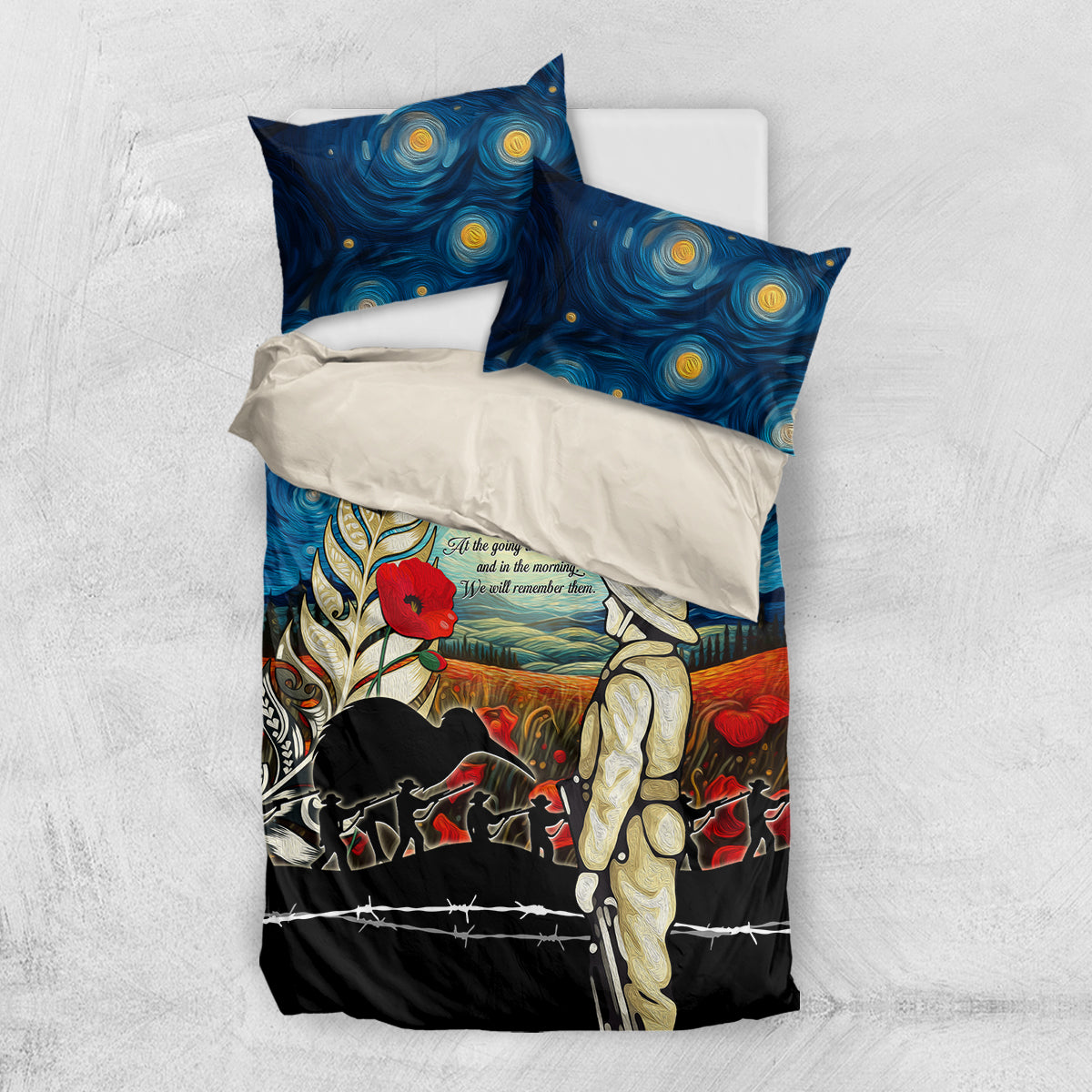 Kei Wareware Tatou New Zealand ANZAC Day Bedding Set Starry Night Inspo Style