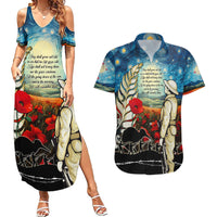 Kei Wareware Tatou New Zealand ANZAC Day Couples Matching Summer Maxi Dress and Hawaiian Shirt Starry Night Inspo Style LT05 Blue - Polynesian Pride
