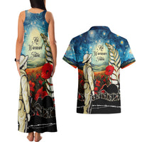 Kei Wareware Tatou New Zealand ANZAC Day Couples Matching Tank Maxi Dress and Hawaiian Shirt Starry Night Inspo Style LT05 - Polynesian Pride