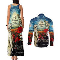 Kei Wareware Tatou New Zealand ANZAC Day Couples Matching Tank Maxi Dress and Long Sleeve Button Shirt Starry Night Inspo Style LT05 - Polynesian Pride
