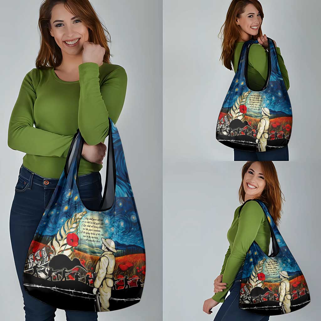 Kei Wareware Tatou New Zealand ANZAC Day Grocery Bag Starry Night Inspo Style