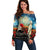 Kei Wareware Tatou New Zealand ANZAC Day Off Shoulder Sweater Starry Night Inspo Style LT05 Women Blue - Polynesian Pride